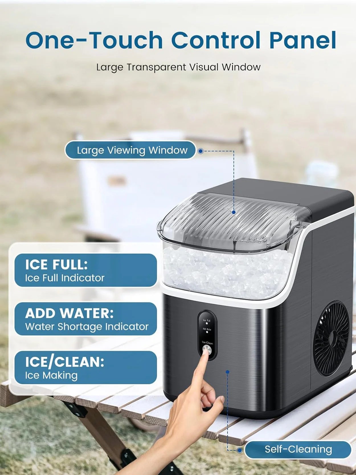 34lbs/24H Nugget Ice Makers Countertop